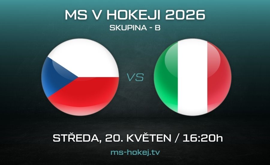 Zápas Česko - Itálie MS v hokeji 2026